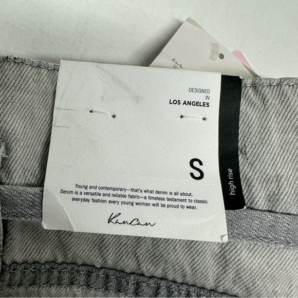 KANCAN tamsin belted high rise Gray Denim Women's Shorts nwt size small - Picture 8 of 8